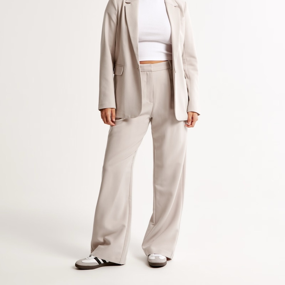 NWT Curve Love A&F Sloane Tailored Pant - Size 32 Regular - Lt Taupe